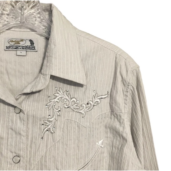 Panhandle Slim size Large 100% cotton pearl snap embellished Western rodeo shirt - Picture 12 of 12